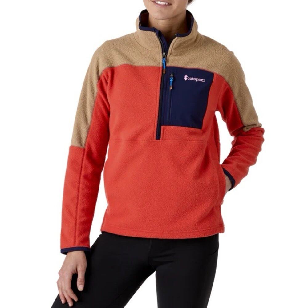 Cotopaxi Abrazo Half Zip Fleece Pullover Jacket Women's Size XL Peach & Rust